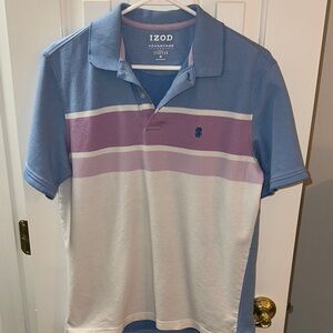IZOD Men's Blue, Purple, and White Polo Shirt